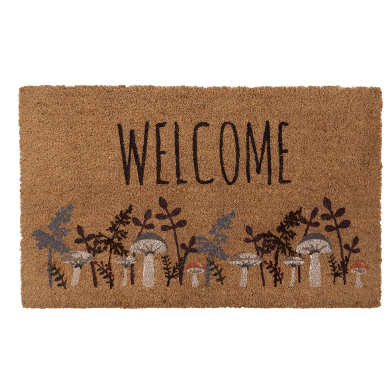 LFJMC Door Mat 75x45 cm Brown PVS Coconut Fiber Mushrooms Coconut Mat