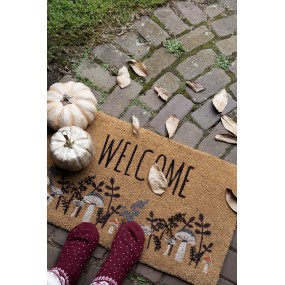 2LFJMC Door Mat 75x45 cm Brown PVS Coconut Fiber Mushrooms Coconut Mat