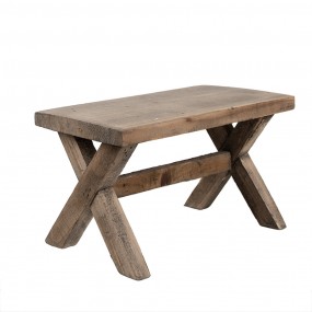 26H2315 Plant Table 24x13x14 cm Brown Wood Foot stool