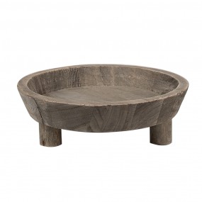 26H2316 Decorative Bowl Ø 22x7 cm Brown Wood