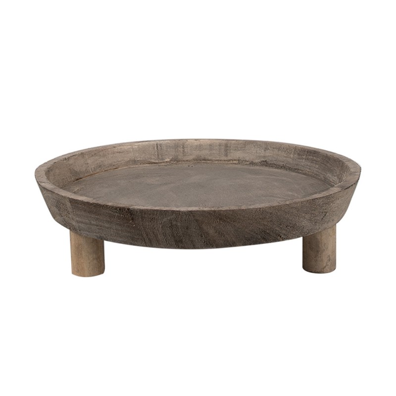 6H2317 Decorative Bowl Ø 26x7 cm Brown Wood