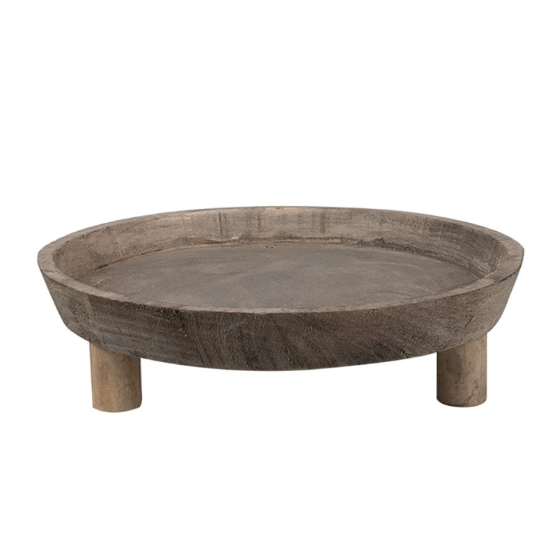 6H2318 Decorative Bowl Ø 30x8 cm Brown Wood