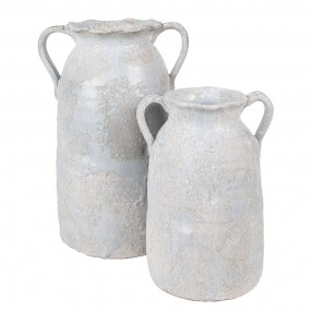 26TE0537L Vase 19x16x28 cm Gris Terre cuite Vase de décoration