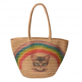 2JZBG0300 Borsa da spiaggia 44x27x30 cm Marrone Sintetico Gatto