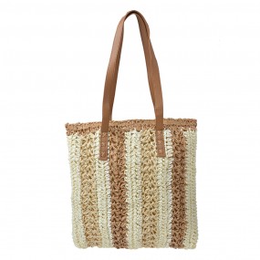 2JZBG0302 Strandtasche 36x40 cm Beige Braun Synthetisch