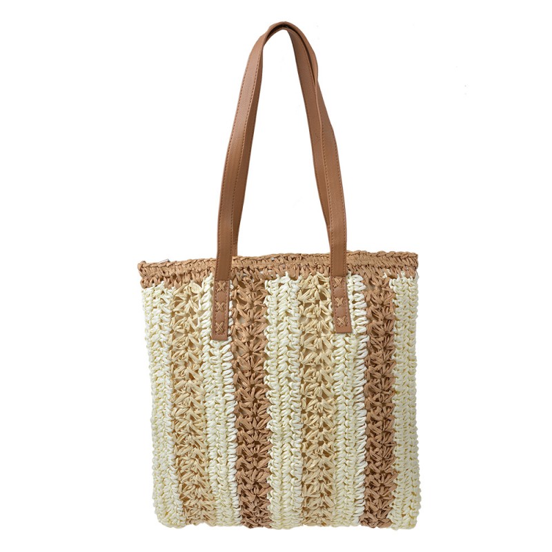 JZBG0302 Beach Bag 36x40 cm Beige Brown Synthetic