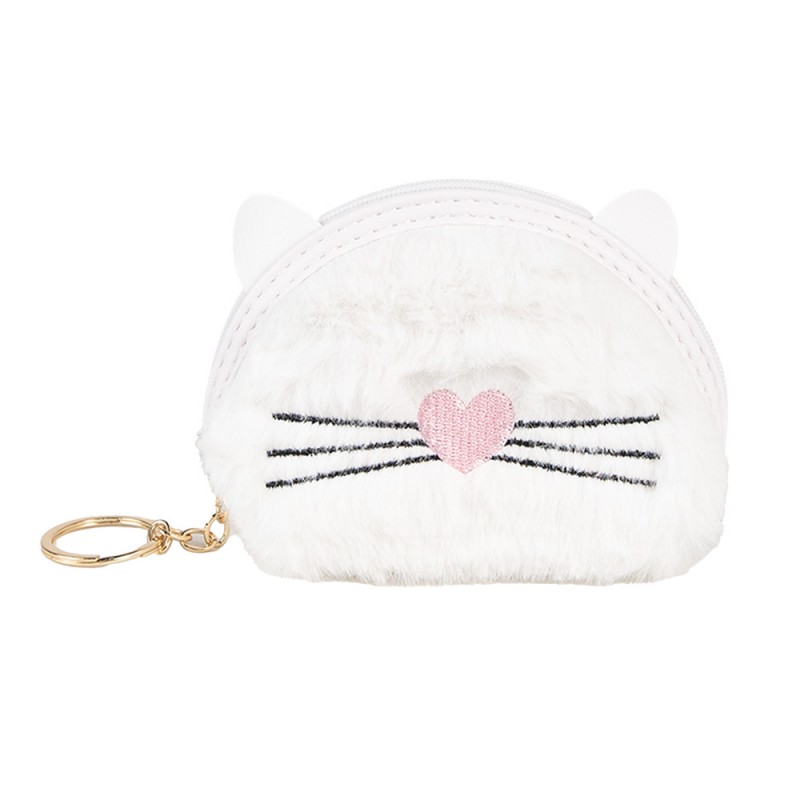 JZWA0209 Wallet 12x9 cm White Synthetic Cat Makeup Bag