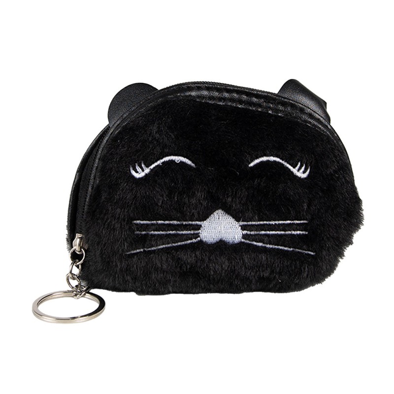 JZWA0213 Brieftasche 12x9 cm Schwarz Synthetisch Katze Kosmetiktasche