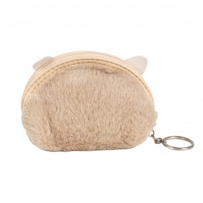 2JZWA0214 Brieftasche 12x9 cm Beige Synthetisch Katze Kosmetiktasche