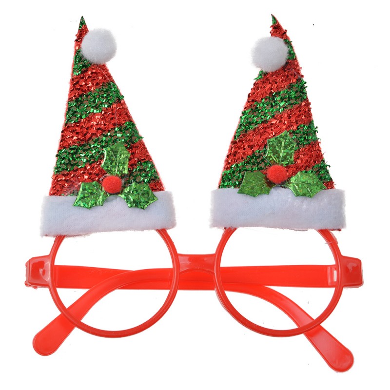 65669 Lunettes de Noël 13x3x15 cm Rouge Plastique Décoration de Noël