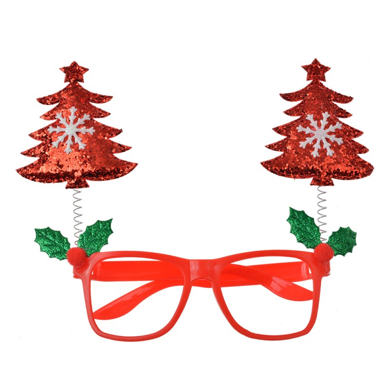 65674 Lunettes de Noël 19x3x15 cm Rouge Plastique Décoration de Noël