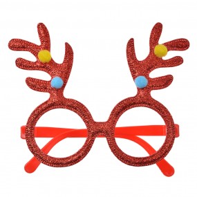 265675 Lunettes de Noël 17x3x12 cm Rouge Plastique Décoration de Noël