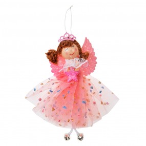 265677P Christmas Ornament Angel 15 cm Pink Synthetic Christmas Tree Decorations