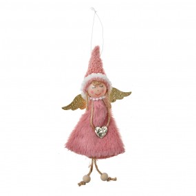 265678 Christmas Ornament Angel 20 cm Pink Synthetic Christmas Tree Decorations