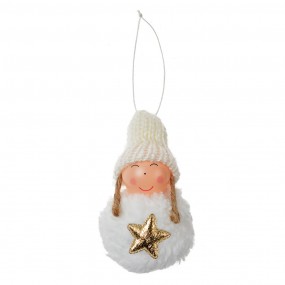 265679W Christmas Ornament Angel Ø 5x9 cm White Synthetic Christmas Tree Decorations