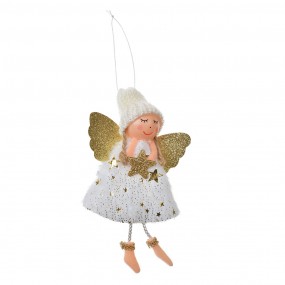 265680GO Christmas Ornament Angel 15 cm Gold colored Synthetic Christmas Tree Decorations