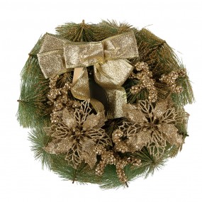 265771 Christmas wreath Ø 30 cm Gold colored Plastic