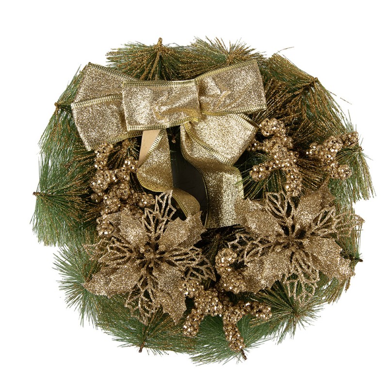 65771 Christmas wreath Ø 30 cm Gold colored Plastic