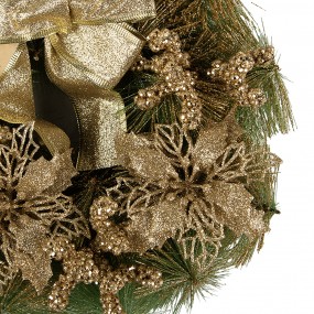 265771 Christmas wreath Ø 30 cm Gold colored Plastic