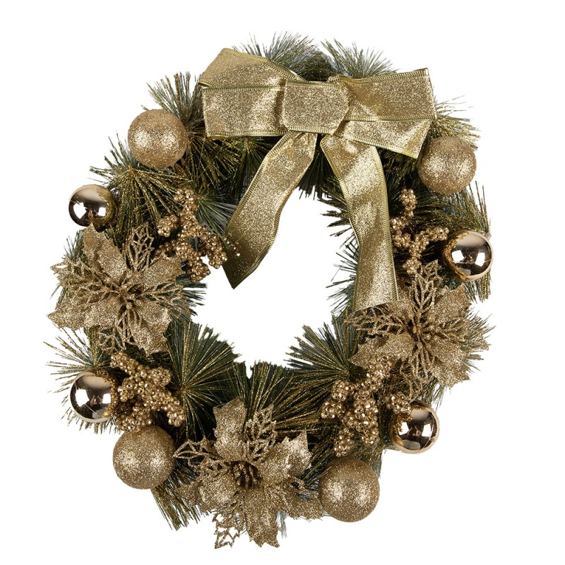 65772 Corona di Natale Ø 40 cm Color oro Plastica