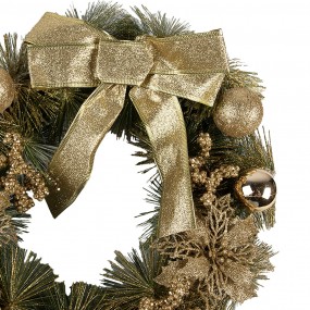 265772 Christmas wreath Ø 40 cm Gold colored Plastic