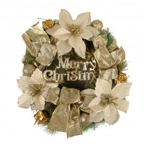 265773 Christmas wreath Ø 30 cm Gold colored Plastic