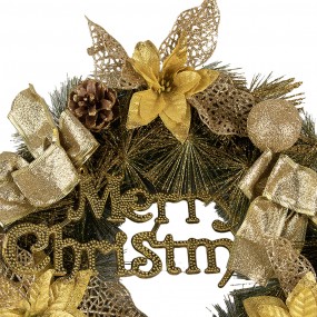 265774 Christmas wreath Ø 40 cm Gold colored Plastic