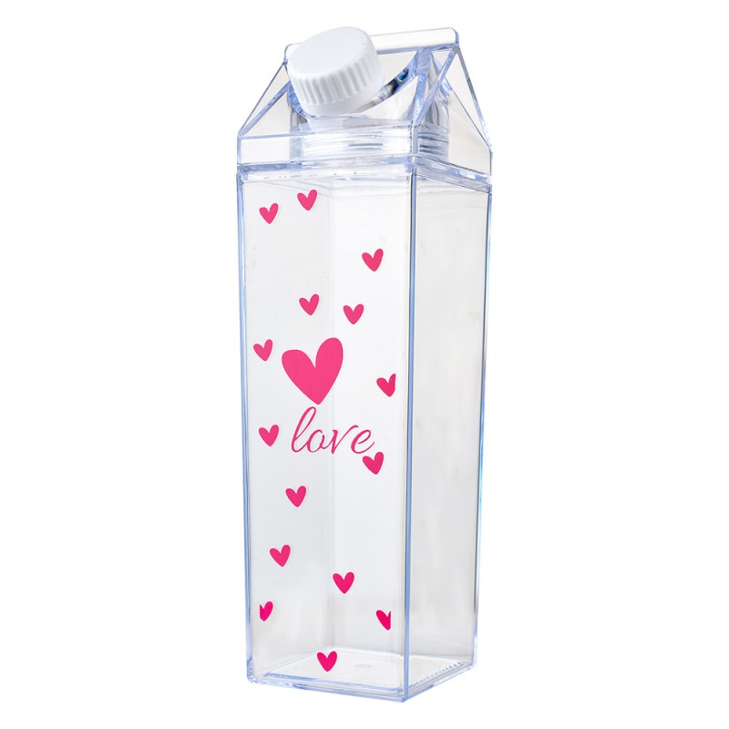 65699 Bouteille d'eau 500 ml Transparent Plastique Coeurs