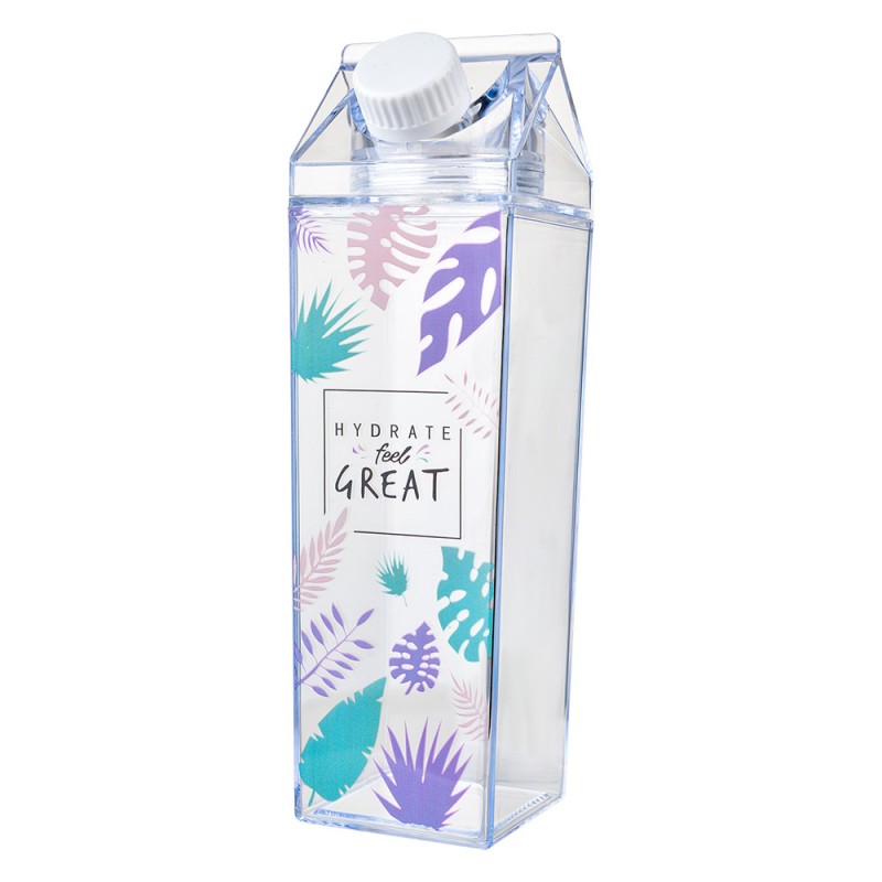 65700 Water bottle 500 ml Transparent Plastic Leaves