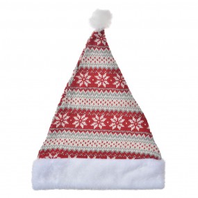 265673 Christmas Decoration Christmas hat Ø 20x40 cm Red White Straw