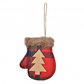 265681 Ornement de Noël Moufles 10 cm Rouge Synthétique Décorations d'arbre de Noël