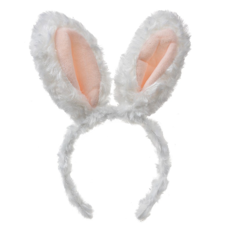 65686 Headband 13x3x27 cm White Plastic Rabbit