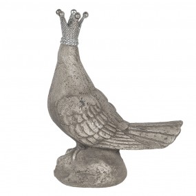 26PR2868 Figurine Pigeon 19x10x24 cm Gris Polyrésine Accessoires de maison