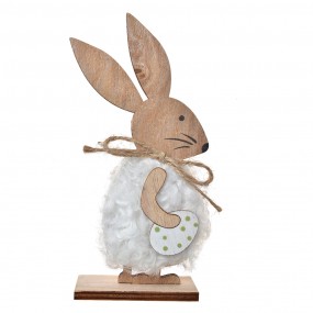 265633 Decorative Figurine Rabbit 15 cm Brown Pink Wood