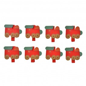 265638 Decoratieve Knijpers 4x1x3 cm Rood Hout Trein