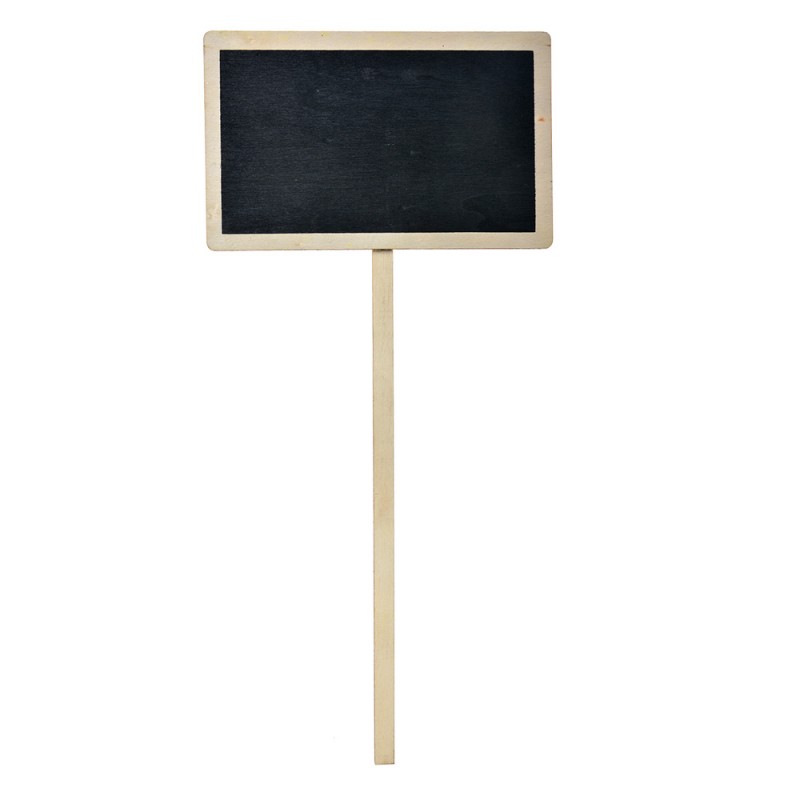 65645 Plant marker with chalkboard 16x1x35 cm Black Wood