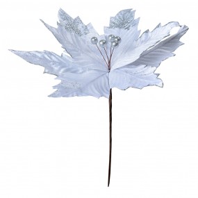 265835 Plante artificielle Poinsettia Ø 34x38 cm Blanc Plastique Décoration de Noël