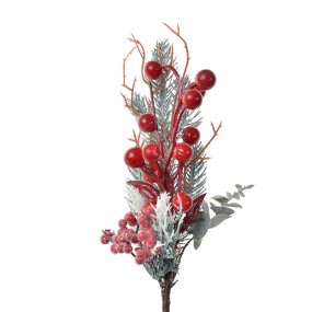 265840 Decorative Branch 27 cm Red Green Plastic Christmas Decoration