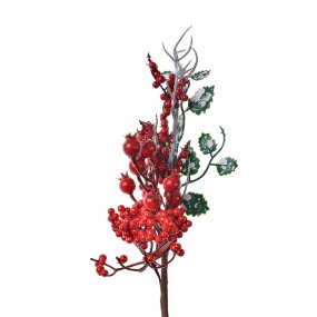 265841 Decorative Branch 34 cm Red Plastic Christmas Decoration