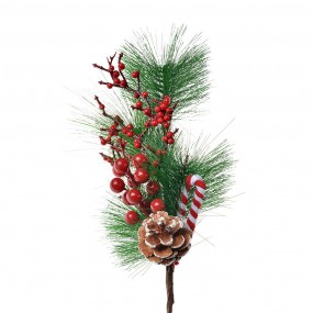 265844 Branche de décoration 39 cm Rouge Vert Plastique Canne à sucre de Noël Décoration de Noël