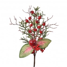 265846 Decorative Branch 37 cm Red Green Plastic Christmas Decoration