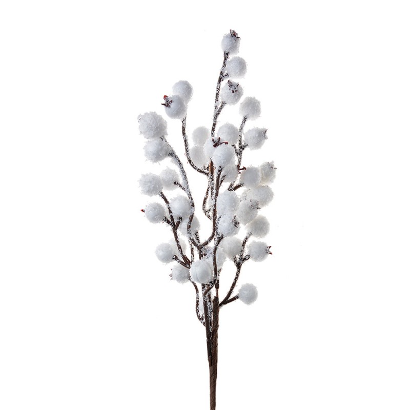 65847 Decorative Branch 42 cm White Plastic Christmas Decoration