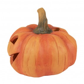 26TE0515 Statuetta decorativa Zucca Ø 13x12 cm Arancione Pietra