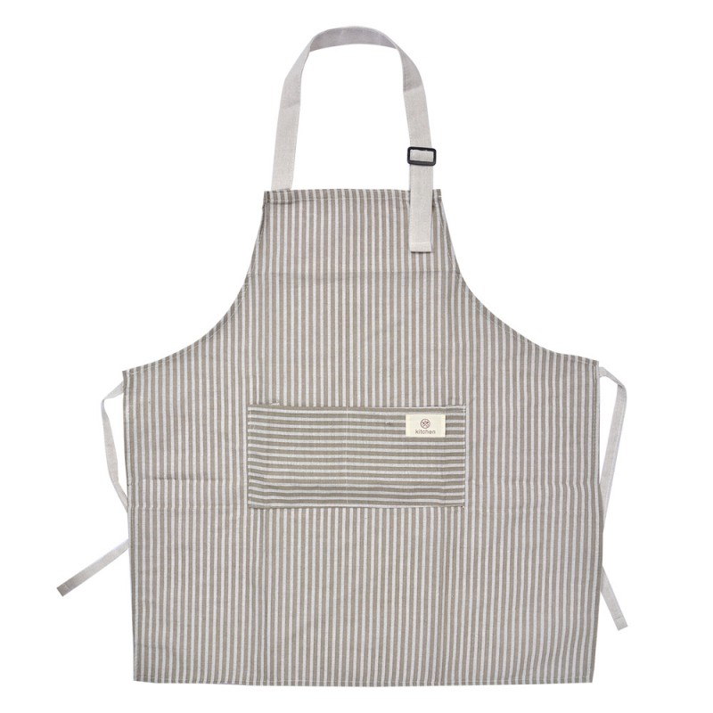 KT041.036G Grembiule da cucina 65x70 cm Grigio Poliestere Strisce