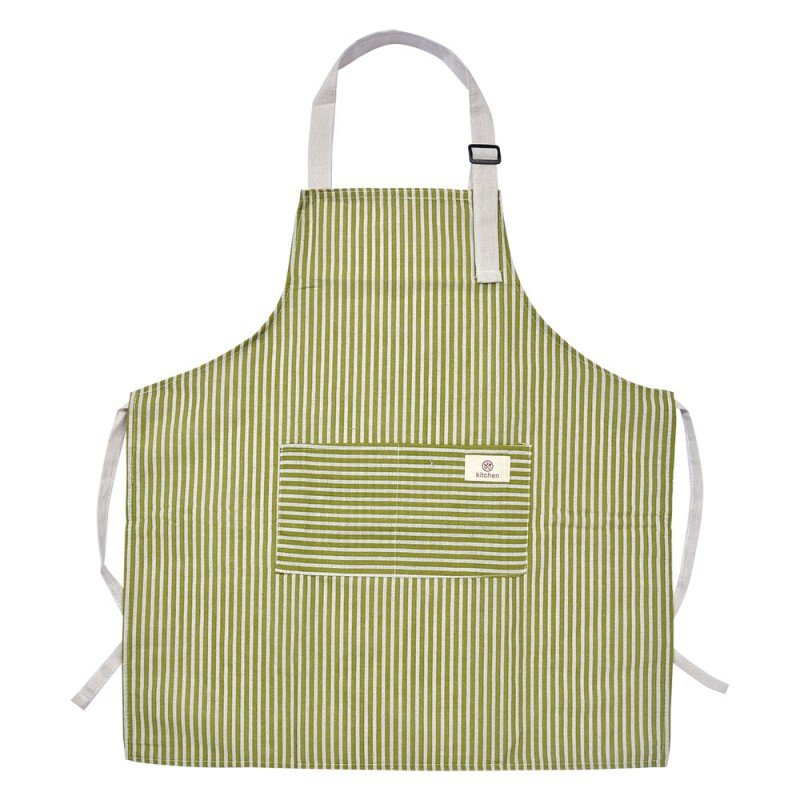 KT041.036GR Grembiule da cucina 65x70 cm Verde Poliestere Strisce