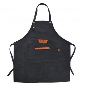 2KT041.039BL Kitchen Apron 78x70 cm Silver colored Black Polyester