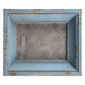 22F0861 Bilderrahmen 13x17 cm Blau Holz Rechteck Fotorahmen