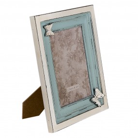 22F0884 Photo Frame 13x18 cm Blue Beige MDF Butterfly Picture Frame