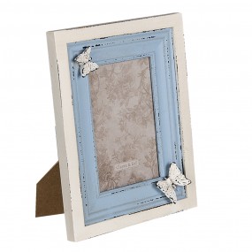 22F0885 Cadre photo 10x15 cm Bleu MDF Papillon Cadre de photo