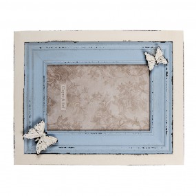 22F0885 Cadre photo 10x15 cm Bleu MDF Papillon Cadre de photo